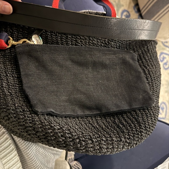 Clare V Black Woven Bag with Red and Blue Handles - Picture 11 of 15